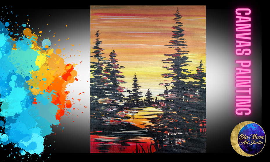 Happy Little Trees Canvas Sip + Paint