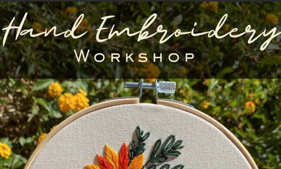 Hand Embroidery Workshop at a Winery