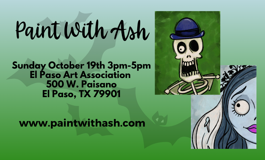 Paint With Ash at the Art Junction 10/19/25 "Spooky Bride / Skeleton"