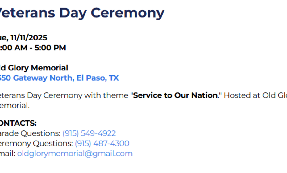 Veterans Day Ceremony 