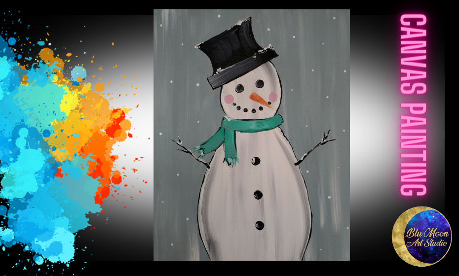 Cozy Snowman Canvas Painting