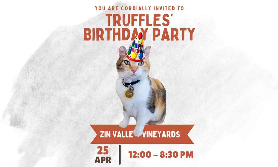 Truffles the Winery Cat's Birthday! Extended Hours