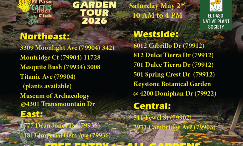 El Paso Cactus and Rock Club Garden Tour 2026