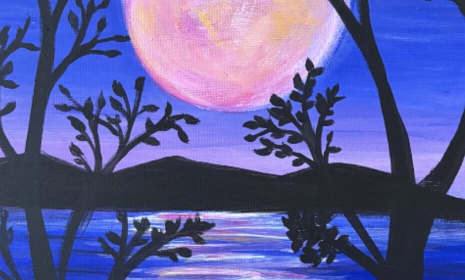 Strawberry Moon Sip and Paint