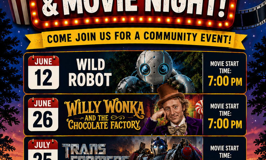 Free movie night-Charlie & the Chocolate factory 
