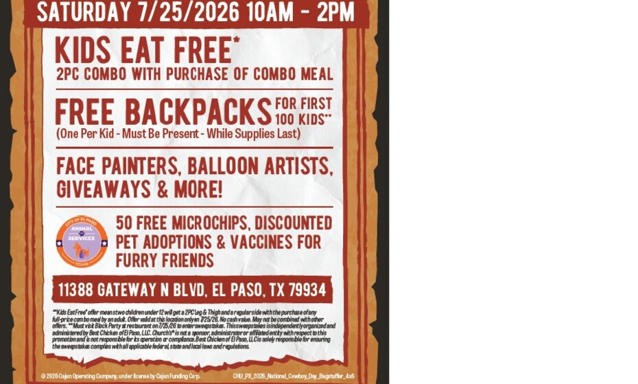 Church’s Texas Chicken Celebrates National Cowboy Day in El Paso with Food, Fun, Freebies and Furry Friends! 