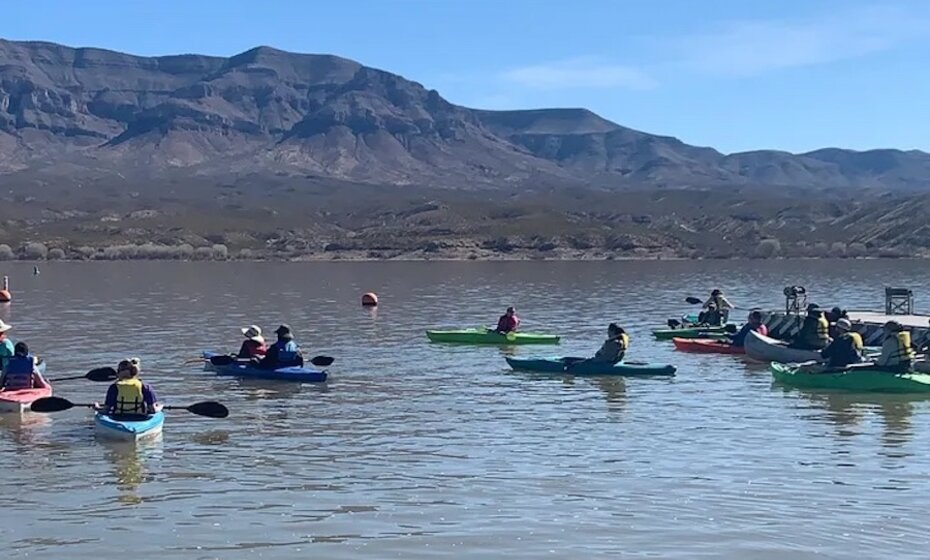 Women Only Guided Morning Kayaking & "Yogalates"  on the beach at Caballo Lake!