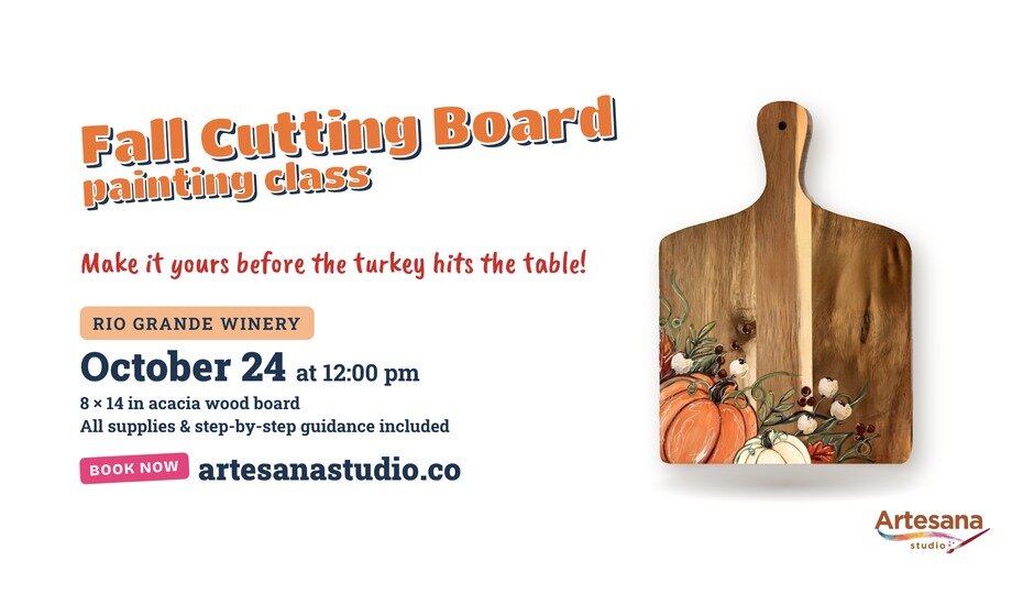 Fall Cutting Board Painting Class at Rio Grande Winery