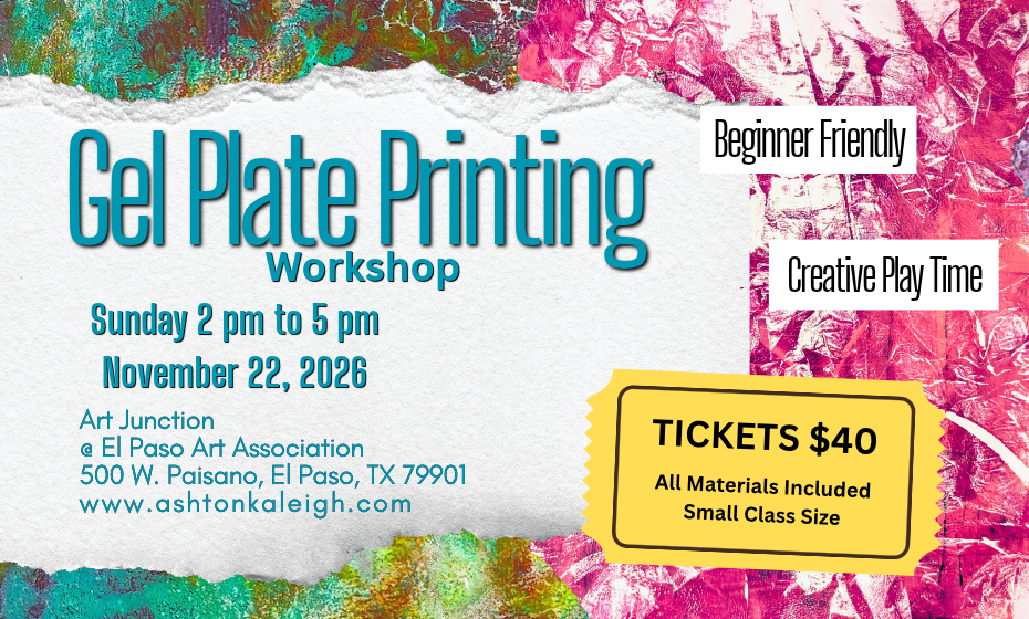 Paint With Ash - Gel Plate Printing Workshop 11/22/26